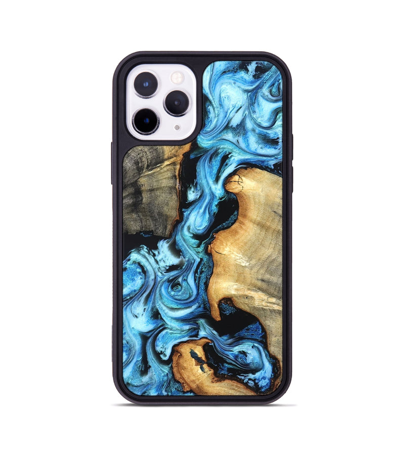 iPhone 11 Pro Wood Phone Case - Zackary (Blue, 827006)