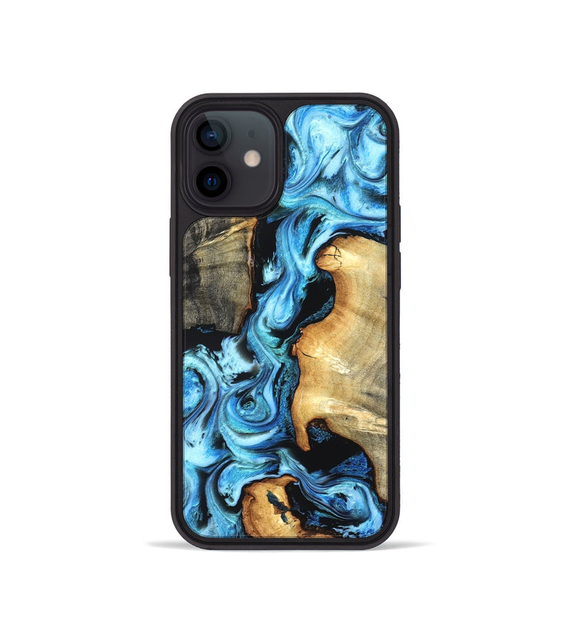 iPhone 12 mini Wood Phone Case - Zackary (Blue, 827006)