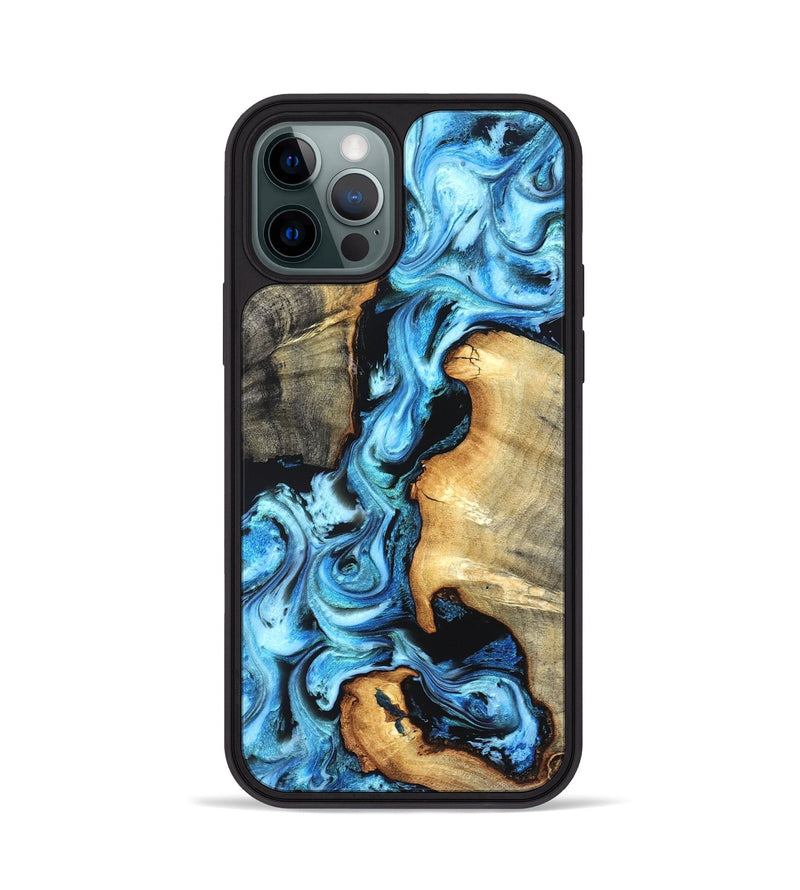 iPhone 12 Pro Wood Phone Case - Zackary (Blue, 827006)