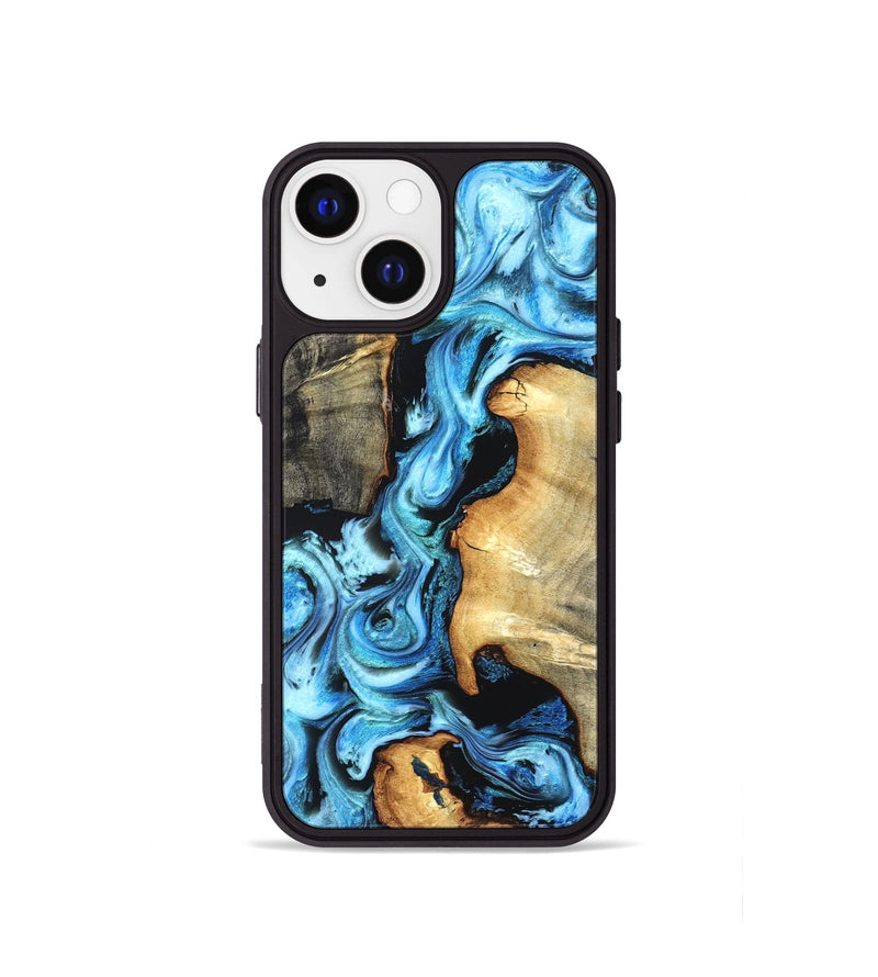 iPhone 13 mini Wood Phone Case - Zackary (Blue, 827006)