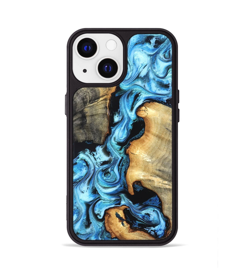 iPhone 13 Wood Phone Case - Zackary (Blue, 827006)