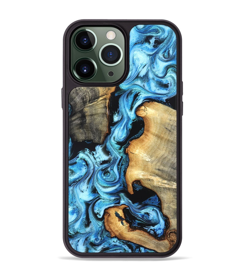 iPhone 13 Pro Max Wood Phone Case - Zackary (Blue, 827006)