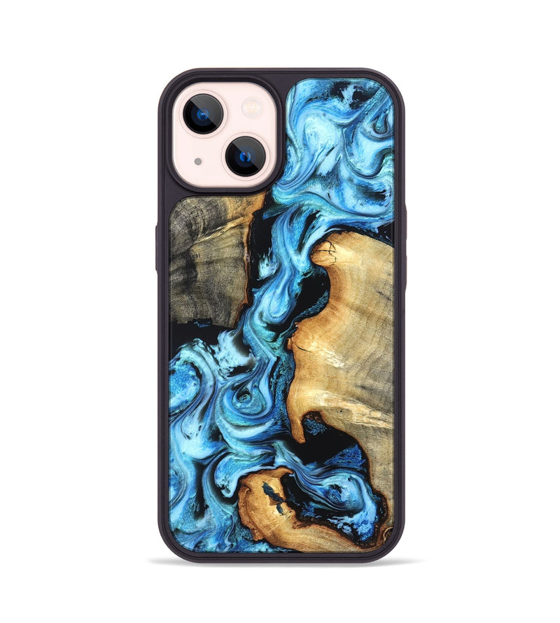 iPhone 14 Wood Phone Case - Zackary (Blue, 827006)