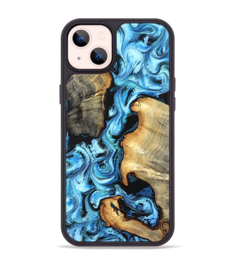 iPhone 14 Plus Wood Phone Case - Zackary (Blue, 827006)