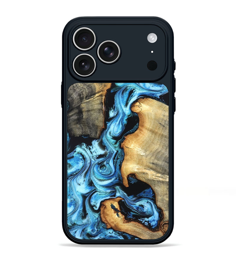 iPhone 17 Pro Max Wood Phone Case - Zackary (Blue, 827006)