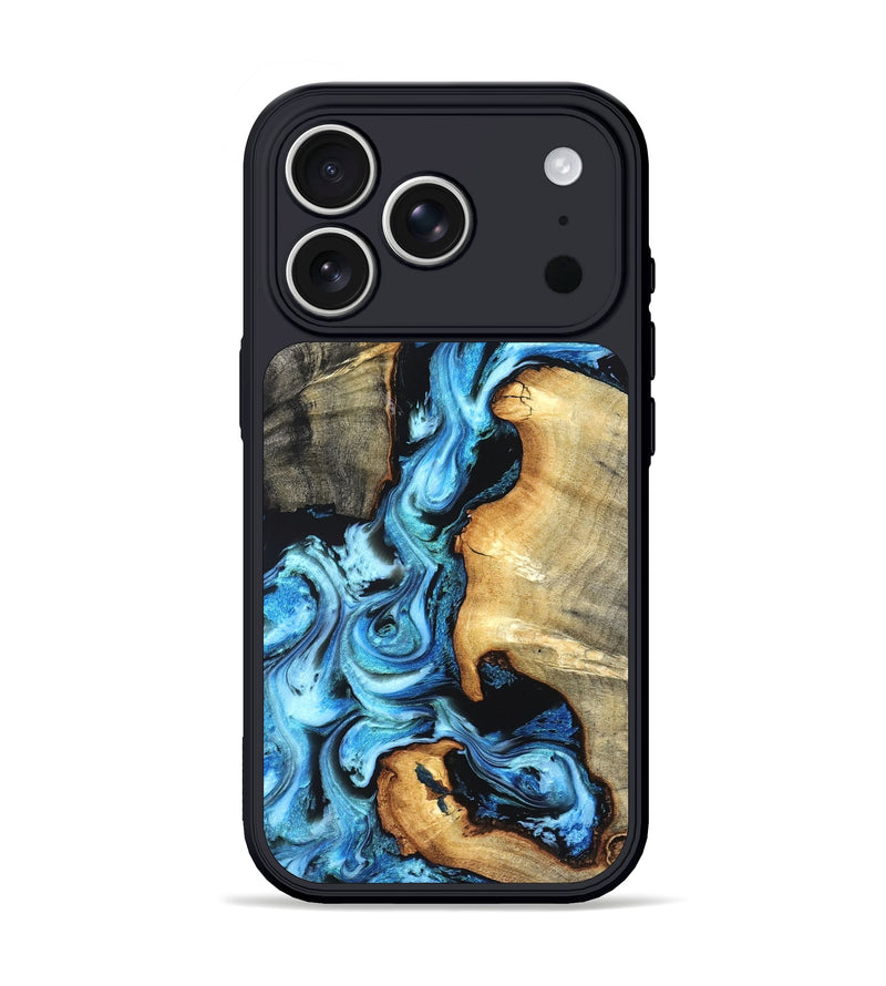 iPhone 17 Pro Wood Phone Case - Zackary (Blue, 827006)