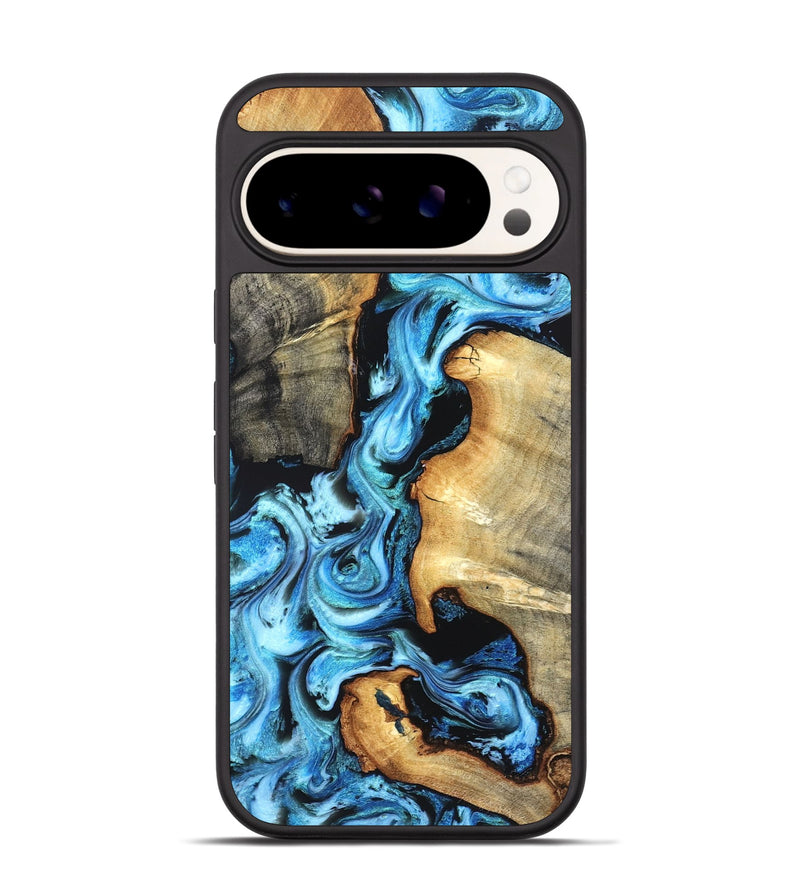 Pixel 9 Pro Wood Phone Case - Zackary (Blue, 827006)