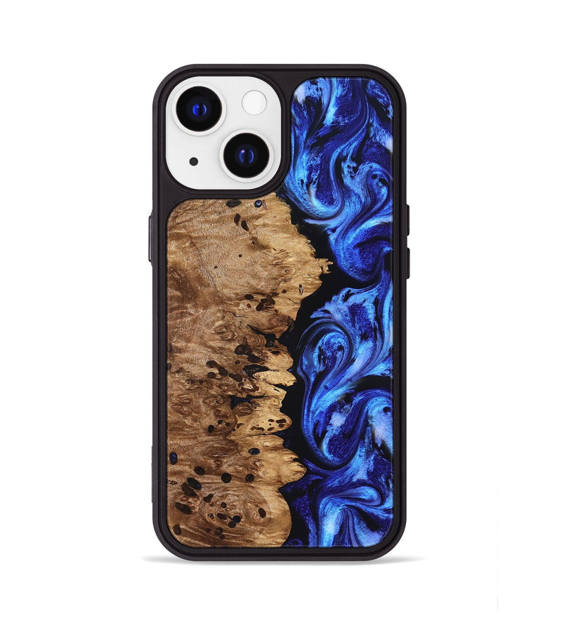 iPhone 13 Wood Phone Case - Love (Blue, 827007)