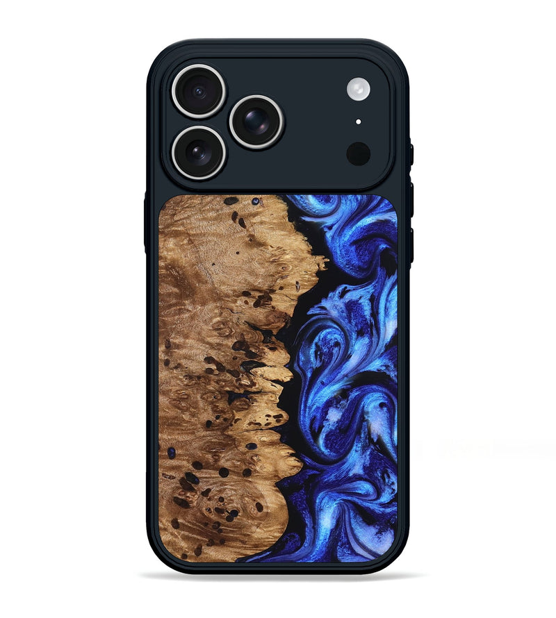 iPhone 17 Pro Max Wood Phone Case - Love (Blue, 827007)