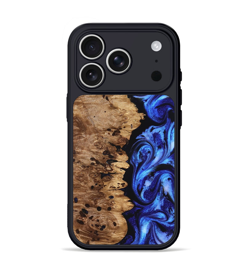 iPhone 17 Pro Wood Phone Case - Love (Blue, 827007)