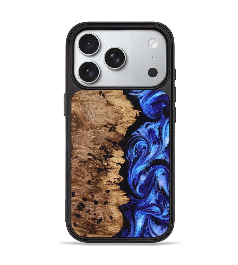 iPhone 18 Pro Wood Phone Case - Love (Blue, 827007)