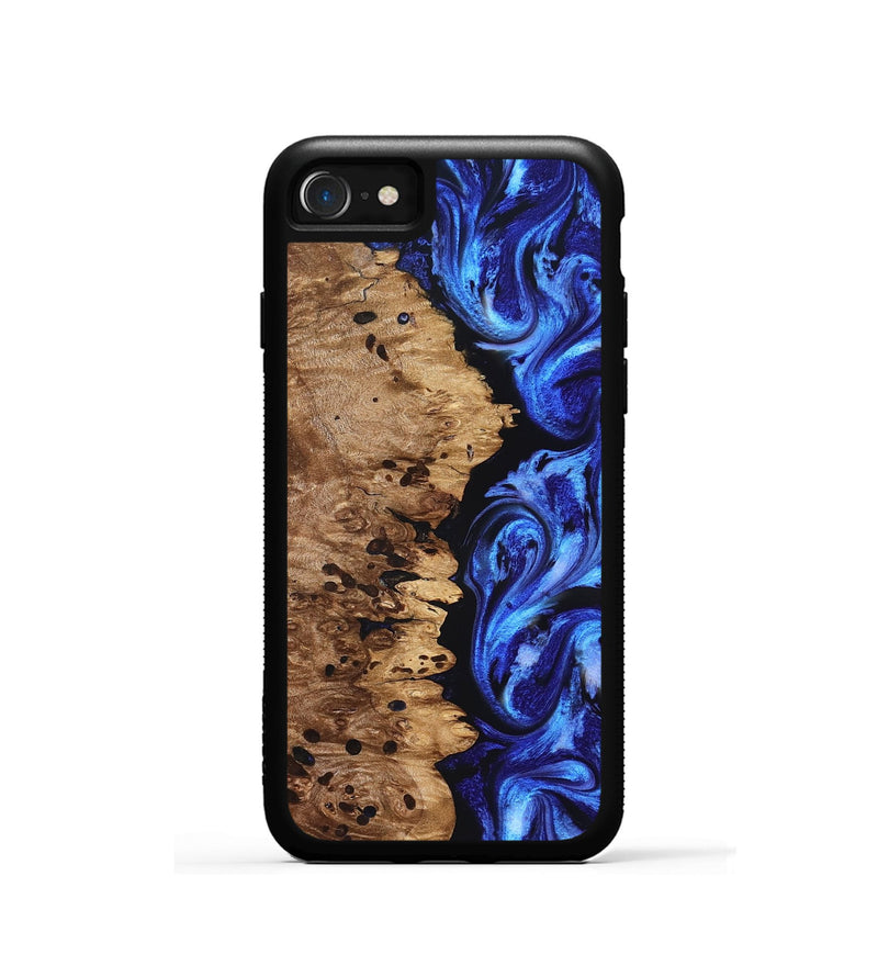 iPhone SE Wood Phone Case - Love (Blue, 827007)
