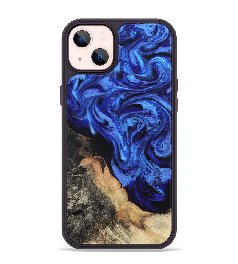 iPhone 14 Plus Wood Phone Case - Melba (Blue, 827010)