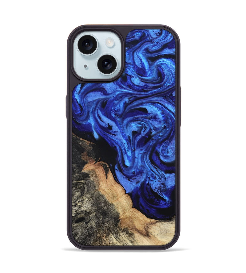 iPhone 15 Wood Phone Case - Melba (Blue, 827010)