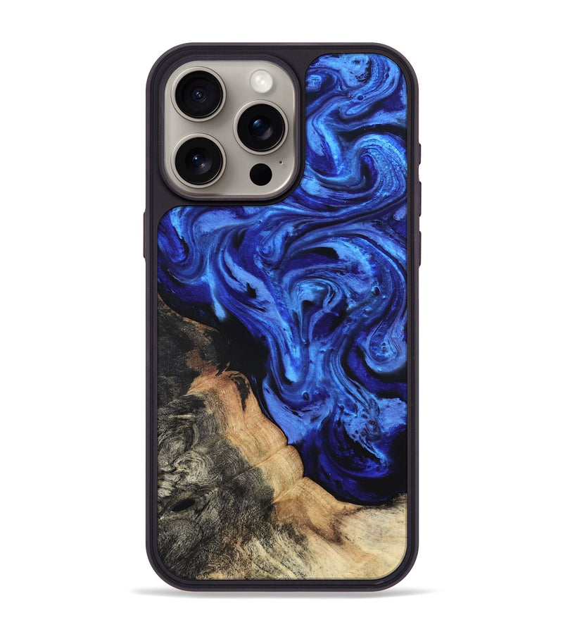 iPhone 15 Pro Max Wood Phone Case - Melba (Blue, 827010)