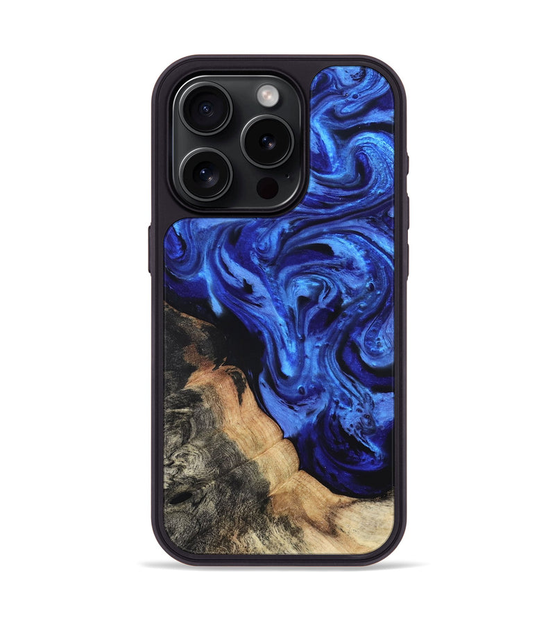 iPhone 15 Pro Wood Phone Case - Melba (Blue, 827010)