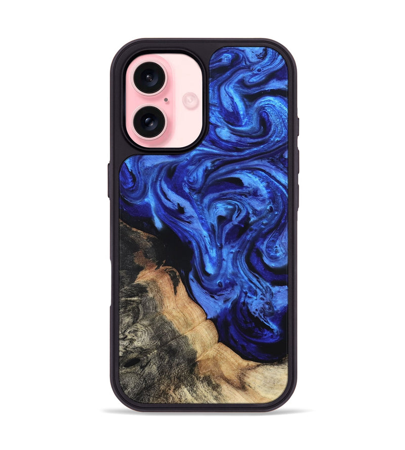 iPhone 16 Wood Phone Case - Melba (Blue, 827010)