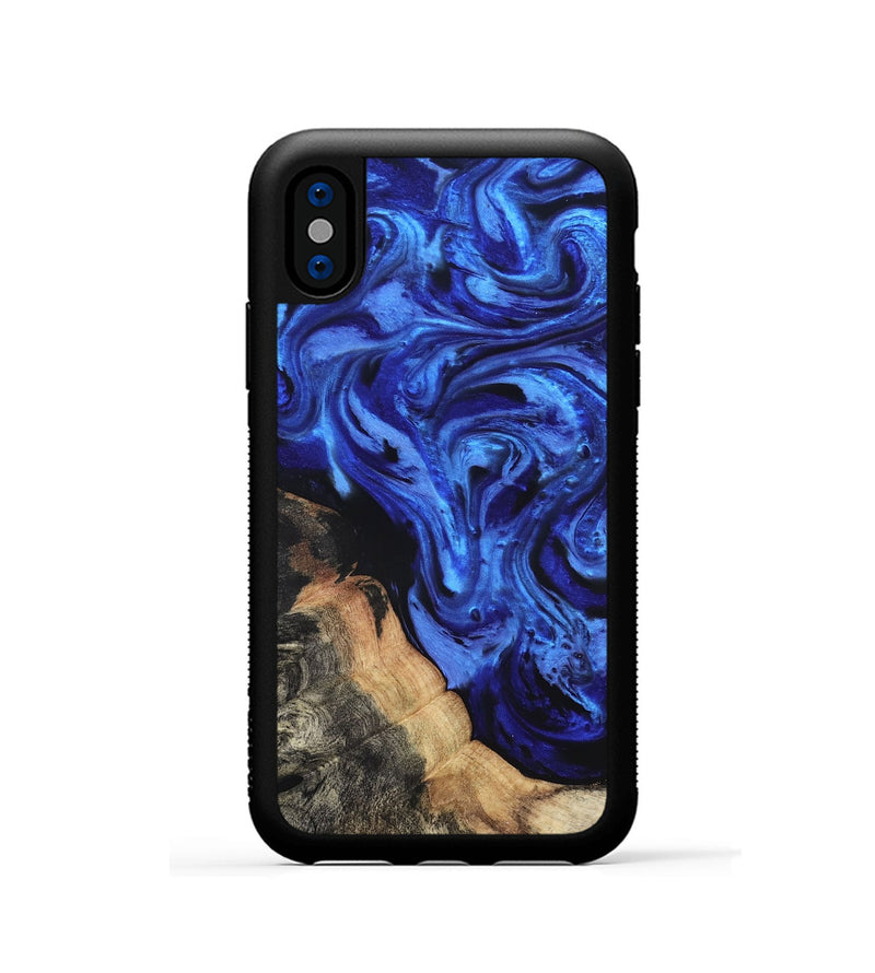 iPhone Xs Wood Phone Case - Melba (Blue, 827010)
