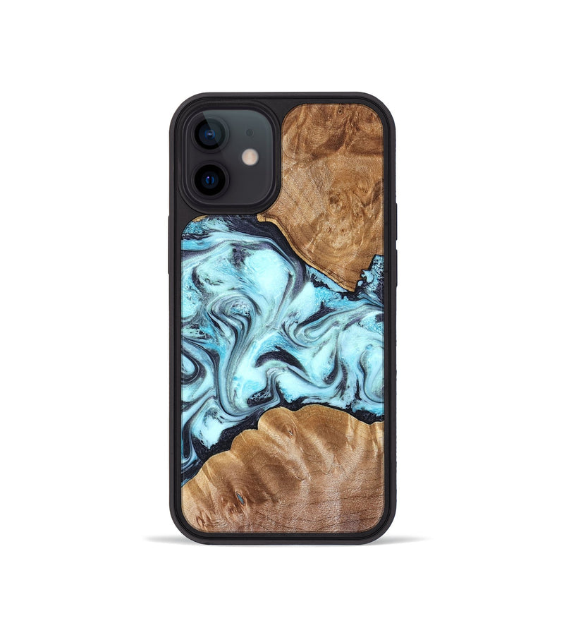 iPhone 12 mini Wood Phone Case - Hershel (Blue, 827012)