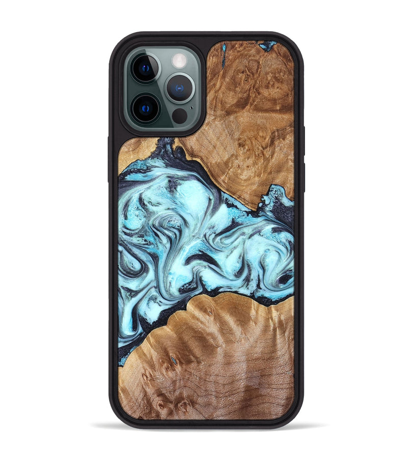iPhone 12 Pro Max Wood Phone Case - Hershel (Blue, 827012)