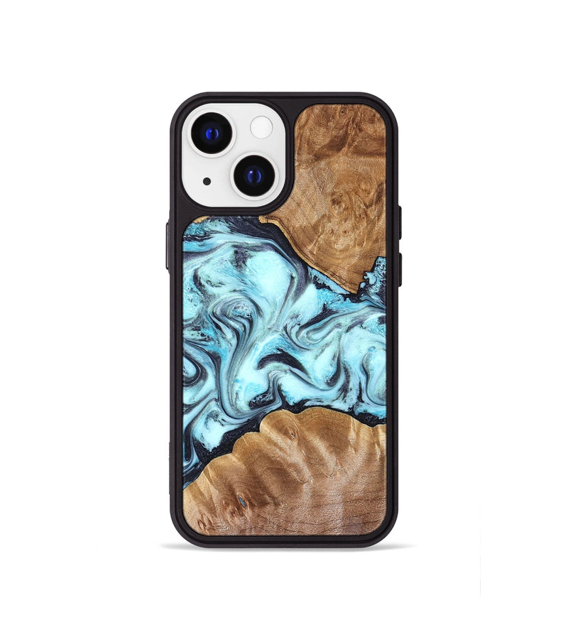 iPhone 13 mini Wood Phone Case - Hershel (Blue, 827012)