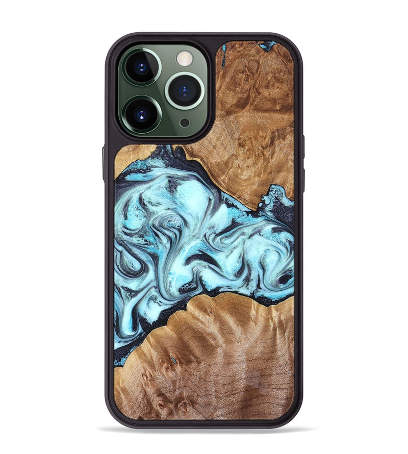 iPhone 13 Pro Max Wood Phone Case - Hershel (Blue, 827012)