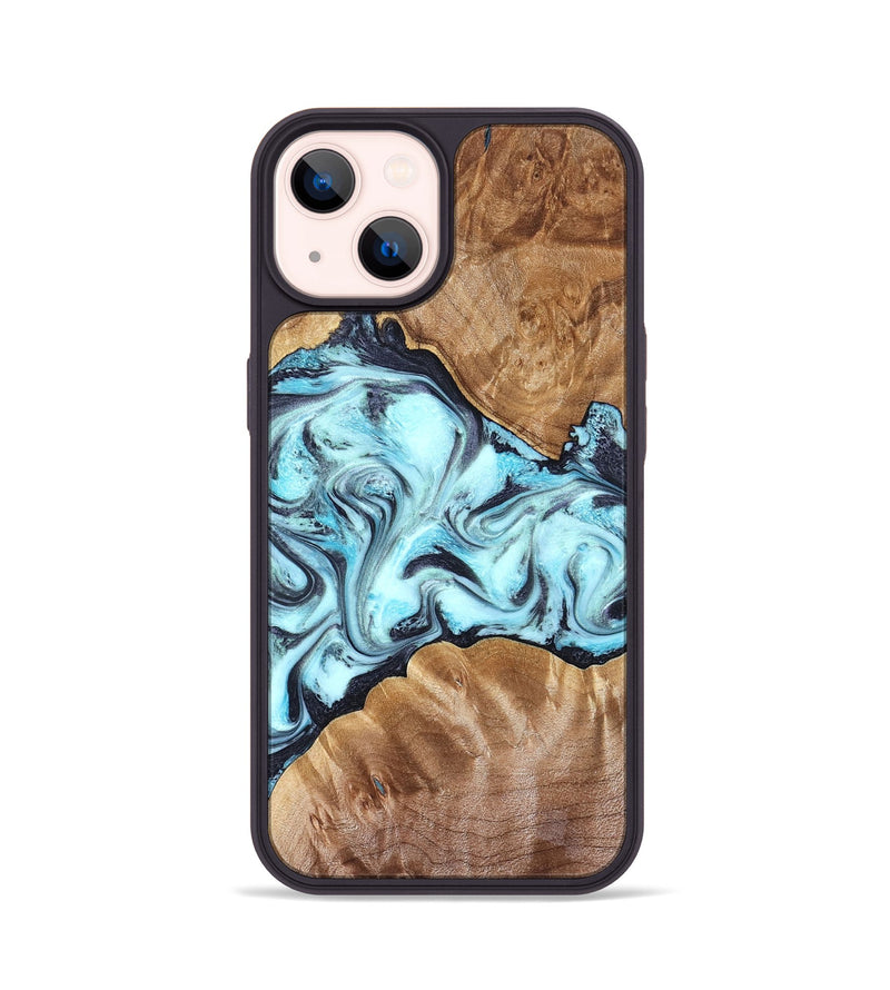 iPhone 14 Wood Phone Case - Hershel (Blue, 827012)