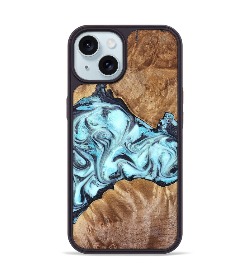 iPhone 15 Wood Phone Case - Hershel (Blue, 827012)