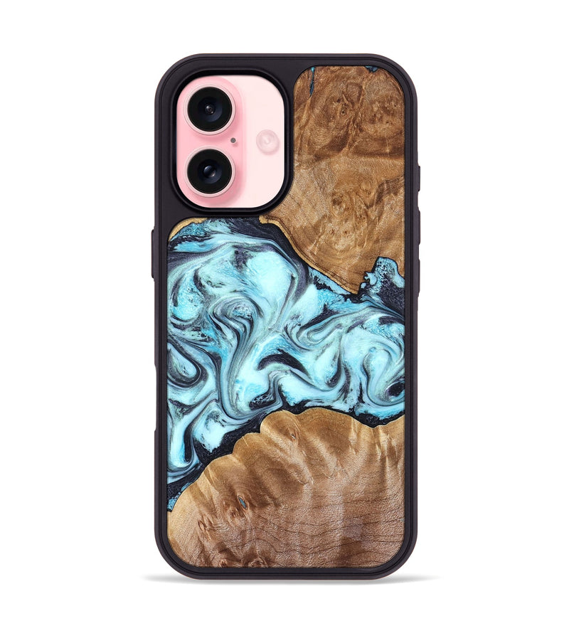 iPhone 16 Wood Phone Case - Hershel (Blue, 827012)