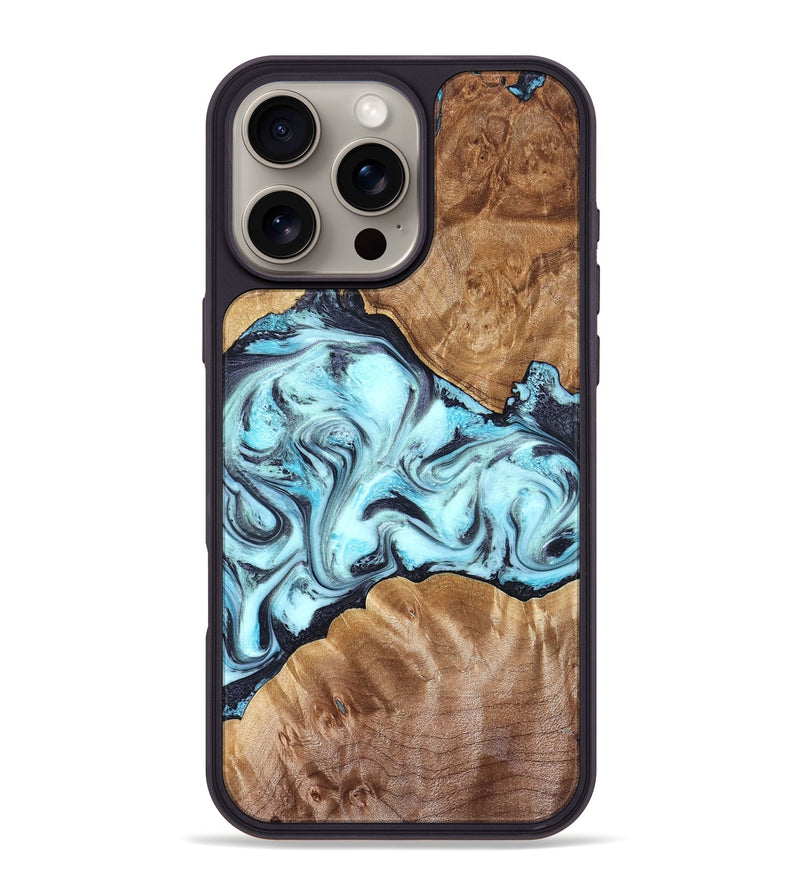 iPhone 16 Pro Max Wood Phone Case - Hershel (Blue, 827012)