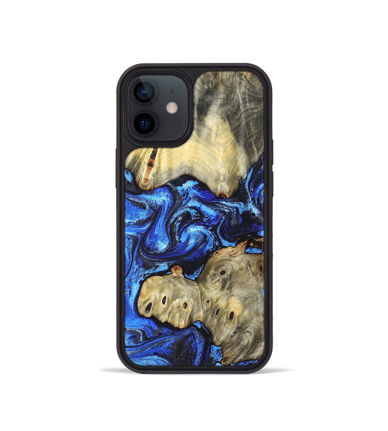iPhone 12 mini Wood Phone Case - Sondra (Blue, 827015)