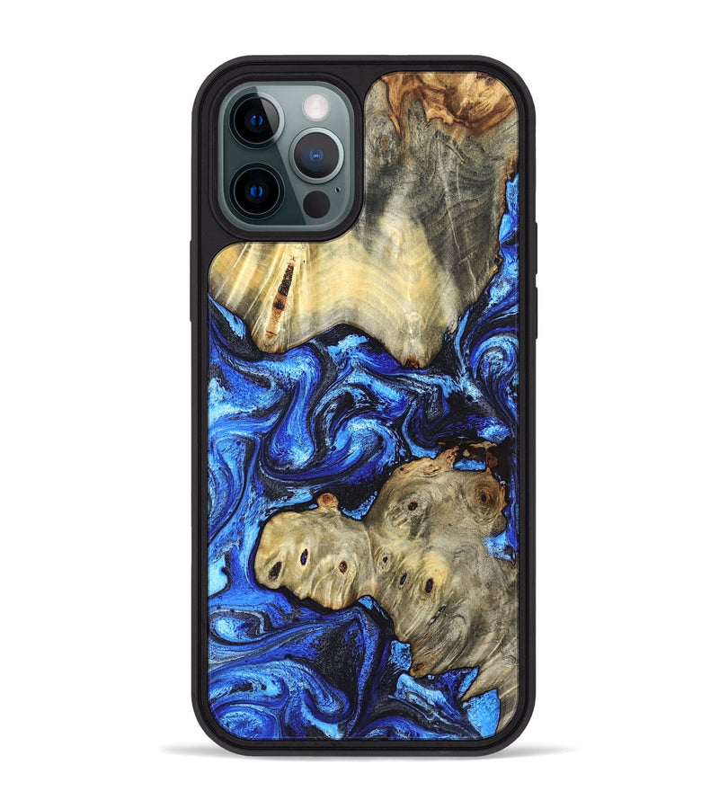 iPhone 12 Pro Max Wood Phone Case - Sondra (Blue, 827015)