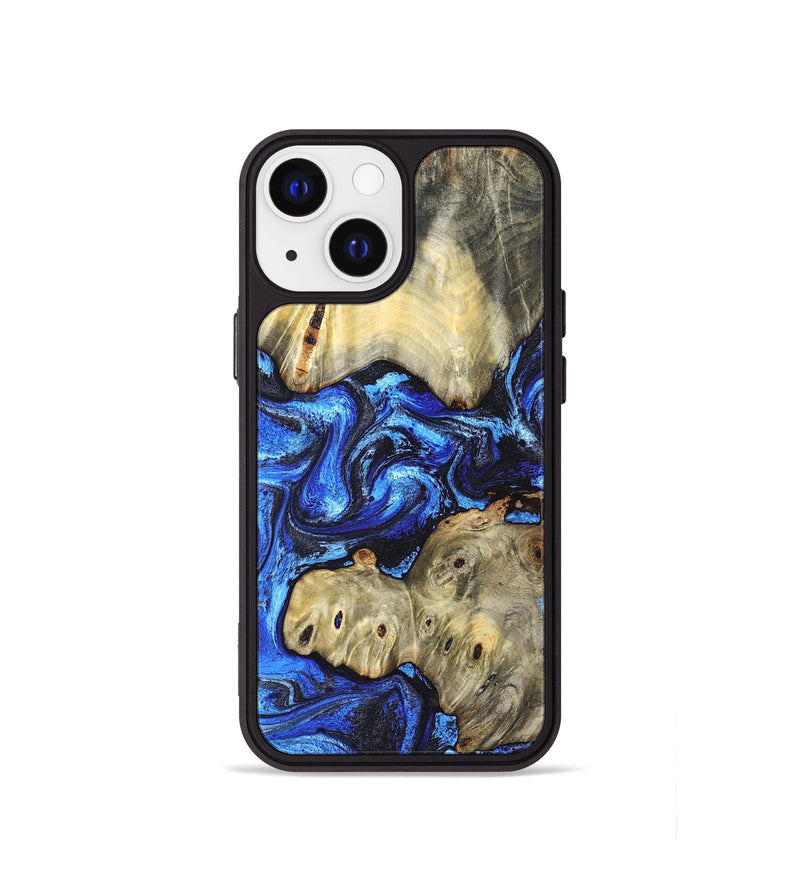 iPhone 13 mini Wood Phone Case - Sondra (Blue, 827015)