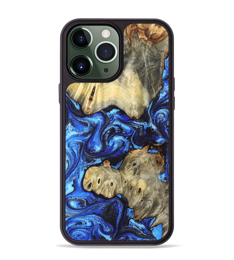 iPhone 13 Pro Max Wood Phone Case - Sondra (Blue, 827015)