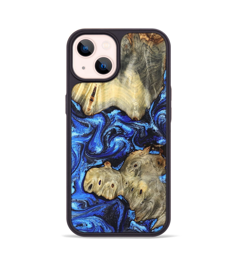 iPhone 14 Wood Phone Case - Sondra (Blue, 827015)