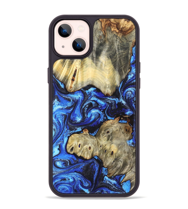 iPhone 14 Plus Wood Phone Case - Sondra (Blue, 827015)