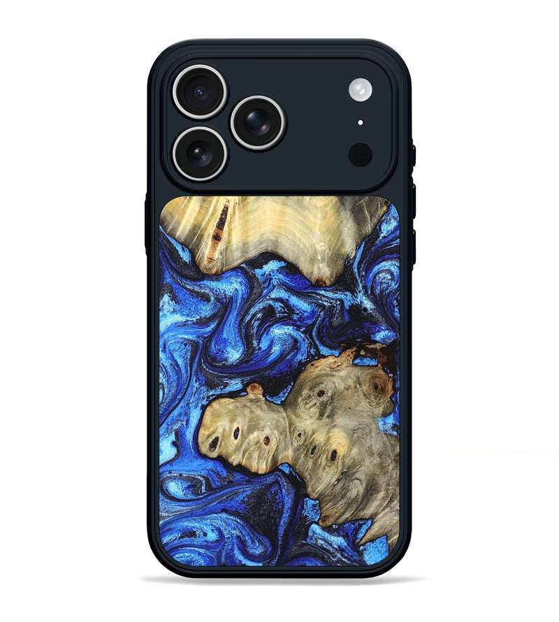 iPhone 17 Pro Max Wood Phone Case - Sondra (Blue, 827015)
