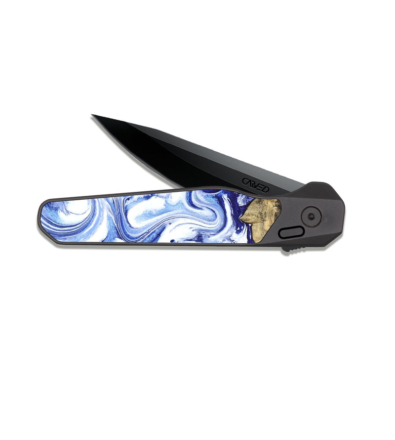 EDC Dark Slate Wood Pocket Knife - Estevan (Blue, 827017)