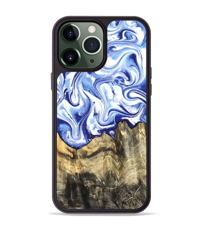 iPhone 13 Pro Max Wood Phone Case - Estevan (Blue, 827017)