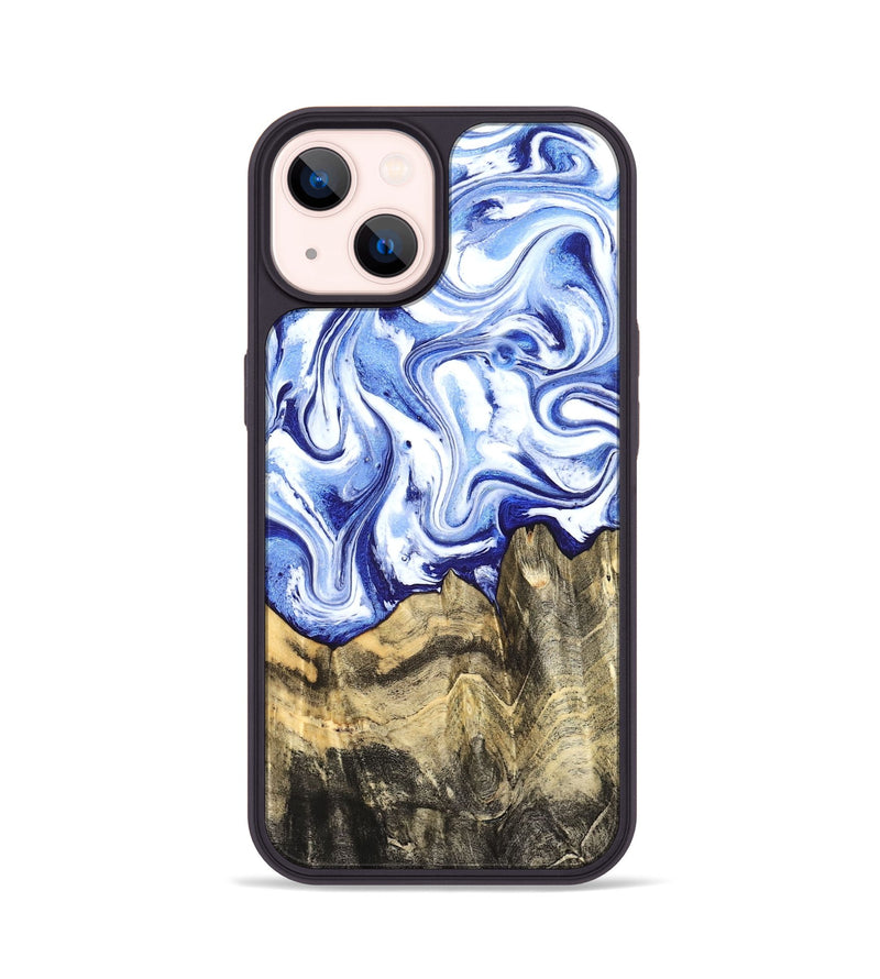 iPhone 14 Wood Phone Case - Estevan (Blue, 827017)