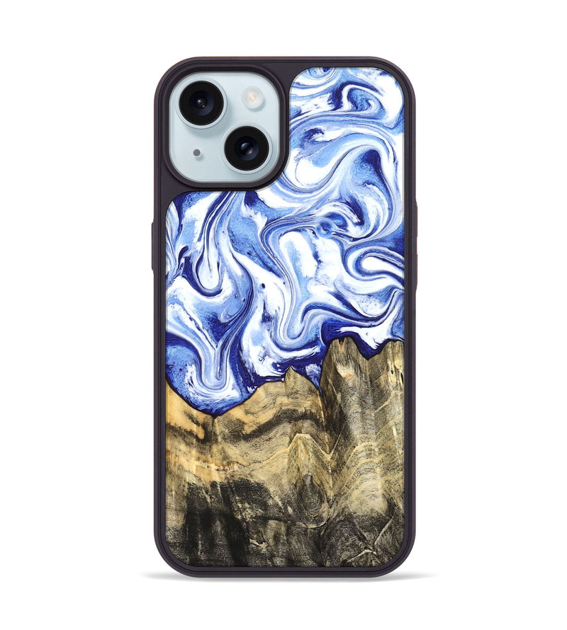 iPhone 15 Wood Phone Case - Estevan (Blue, 827017)