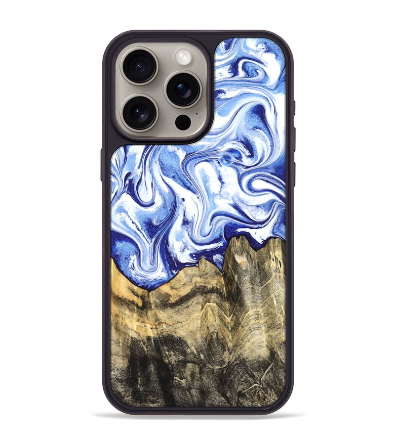 iPhone 15 Pro Max Wood Phone Case - Estevan (Blue, 827017)