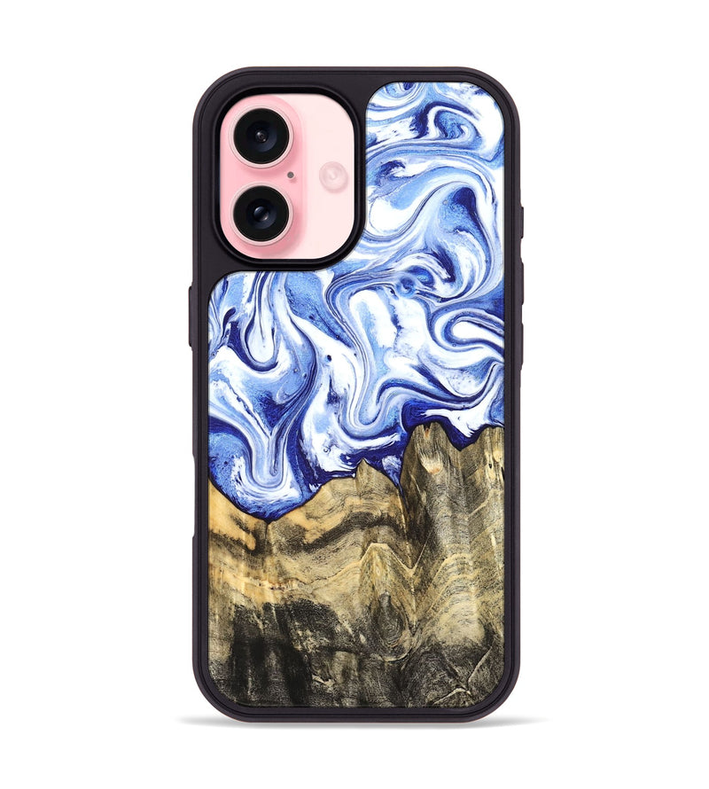 iPhone 16 Wood Phone Case - Estevan (Blue, 827017)