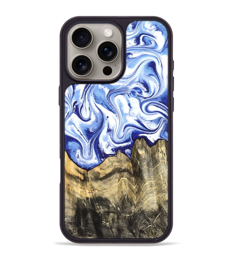 iPhone 16 Pro Max Wood Phone Case - Estevan (Blue, 827017)