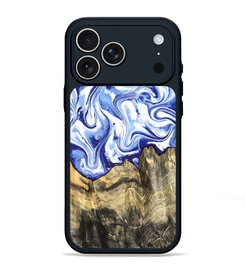 iPhone 17 Pro Max Wood Phone Case - Estevan (Blue, 827017)