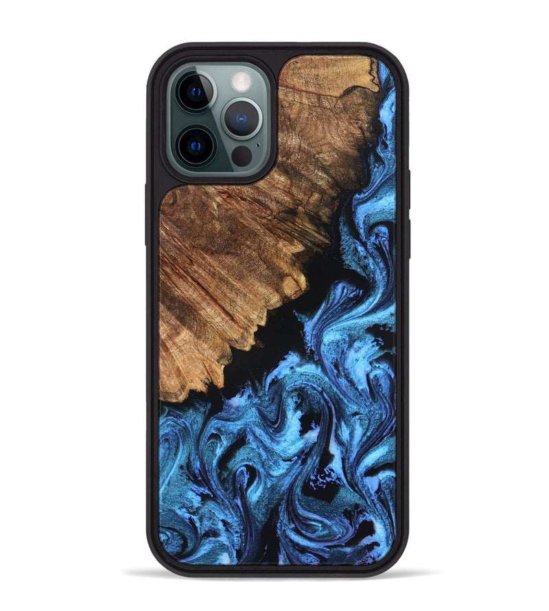 iPhone 12 Pro Max Wood Phone Case - Nikita (Blue, 827019)