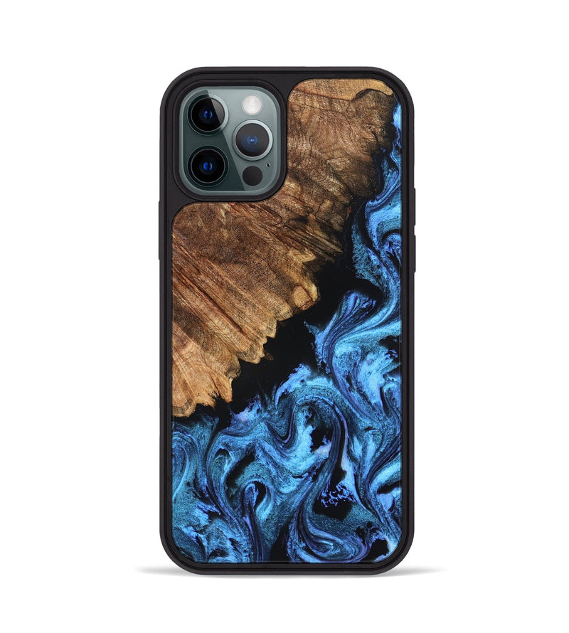 iPhone 12 Pro Wood Phone Case - Nikita (Blue, 827019)