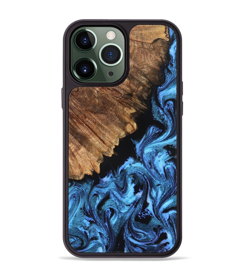 iPhone 13 Pro Max Wood Phone Case - Nikita (Blue, 827019)