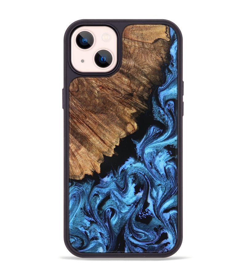 iPhone 14 Plus Wood Phone Case - Nikita (Blue, 827019)