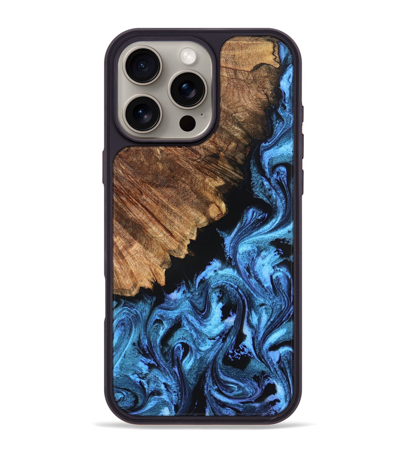 iPhone 16 Pro Max Wood Phone Case - Nikita (Blue, 827019)